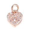Brass Micro Pave Clear Cubic Zirconia Charms X-ZIRC-P060-41RG-1