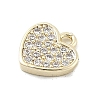 Brass Micro Pave Clear Cubic Zirconia Charms KK-B130-02G-07-2