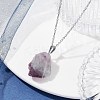 Natural Fluorite Nugget Pendant Necklaces NJEW-JN04507-01-2