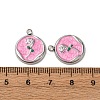 304 Stainless Steel Enamel Pendants STAS-P406-18P-02-3