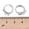 SHEGRACE Brass Micro Pave Clear Cubic Zirconia Hoop Earrings Findings XGR0153P-92P-3