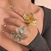 Alloy Rhinestone Cuff Rings for Women RJEW-Z047-04P-1