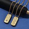 304 Stainless Steel Rectangle Number Pendant Necklaces NJEW-D300-01G-03-3