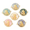 Epoxy Resin & Shell Connector Charms KK-K380-11B-G-1