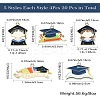 20Pcs 5 Styles Graduation Season Golden Plated Alloy Enamel Pendants ENAM-CJ0006-14-9