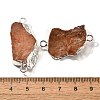Raw Rough Natural Dyed Quartz Crystal Links Connector Charms G-K189-04S-08-3