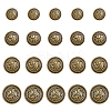 20Pcs 4 Styles Alloy Buttons BUTT-DR0001-04AB-1