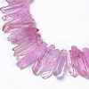 Natural Crackle Quartz Crystal Dyed Beads Strands G-I345-05E-3