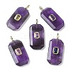 Natural Amethyst Faceted Pendants G-F819-02G-03-1