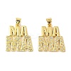 Mother's Day Brass Micro Pave Cubic Zirconia Pendants KK-M324-02I-G-1
