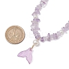 Natural Ametrine Chip & Imitaton Round Pearl Beaded Adjustable Necklaces NJEW-JN05227-04-3