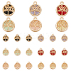 24Pcs 6 Colors Glass Connector Charms GLAA-PH0002-56LG-1
