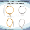 12Pcs 2 Colors 201 Stainless Steel Huggie Hoop Earring Findings STAS-SC0010-29-2