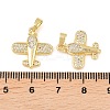 Brass Micro Pave Clear Cubic Zirconia Pendants KK-G549-18C-G-3