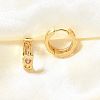 Pink Cubic Zirconia Heart Hoop Earrings EJEW-H093-13G-4