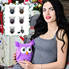 20Pcs 5 Colors Glitter Plastic Doll Craft Eyes with Eyelashes AJEW-PH0011-77-6
