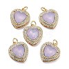 Eco-Friendly Brass Micro Pave Cubic Zirconia Pendants ZIRC-H122-03G-01-2