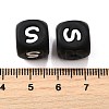 20Pcs Black Cube Letter Silicone Beads 12x12x12mm Square Dice Alphabet Beads with 2mm Hole Spacer Loose Letter Beads for Bracelet Necklace Jewelry Making JX433S-3