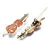 Violin Enamel Pin with Shell JEWB-N007-148-3