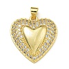 Rack Plating Brass Micro Pave Clear Cubic Zirconia Pendants KK-Z067-07G-01-1