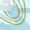 304 Stainless Steel Herringbone & Cable & Half Round Link Chain Bracelets BJEW-U019-04G-03-2