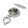 Brass Toggle Clasps with Paua Shell KK-N254-72P-3