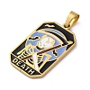 Ion Plating(IP) 304 Stainless Steel Enamel Pendants STAS-Q003-01G-019-3
