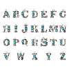 26Pcs 26 Styles Alloy Letter Pendants with Resin Imitation Synthetic Turquoise FIND-TA0003-70-2