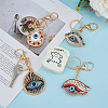 4Pcs 4 Styles Alloy Rhinestone Keychain KEYC-DC0001-21-4