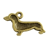 Tibetan Style Alloy Sausage Dog/Dachshund Pendants X-TIBEP-2547-AB-FF-2