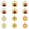 30Pcs 6 Styles Rack Plating Alloy Enamel Pendants ENAM-CJ0006-25-1