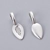 Tibetan Style Alloy Glun-on Flat Pad Bails for Pendants Making TIBEP-3348-AS-NR-1