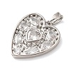 Valentine's Day Brass Pave Clear Cubic Zirconia Pendants CU-H001-01P-2