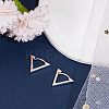 1 Pair Triangle Rhodium Plated 925 Sterling Silver Hoop Earrings EJEW-BBC0001-31-4