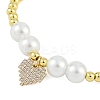 Rack Plating Brass Stretchable Bracelets with Cubic Zirconia for Women BJEW-D047-02G-01-2