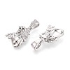 Brass Micro Pave Clear Cubic Zirconia Pendants KK-T075-85P-2