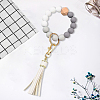 1Pcs Silicone Round Beaded Keychain Wristlet AJEW-CL0001-11A-4