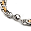 Ion Plating(IP) Two Tone 201 Stainless Steel Link Chain Bracelet BJEW-B078-29GP-3