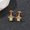 304 Stainless Steel Synthetic Opal Stud Earrings EJEW-B143-01G-02-1