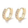 Brass Micro Pave Clear Cubic Zirconia Hoop Earrings EJEW-C121-07G-1