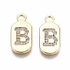 Brass Micro Pave Clear Cubic Zirconia Pendants KK-S360-052B-NF-1
