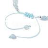Natural Aquamarine & Synthetic Synthetic Turquoise Beads Braided Bead Bracelets BJEW-JB13275-01-4