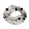Natural Tourmalinated Quartz/Black Rutilated Quartz Beads Strands G-B153-A08-3
