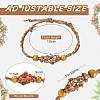 4Pcs 2 Colors Adjustable Braided Waxed Cord Macrame Pouch Bracelet Making MAK-CJ0001-18-2