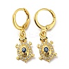 Real 18K Gold Plated Brass Dangle Leverback Earrings EJEW-A033-25G-02-1