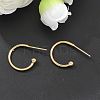 304 Stainless Steel C-shaped Hoop Circle Ball Stud Earrings LS-STAS-K204-04G-4