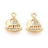Brass Micro Pave Cubic Zirconia Charms KK-N263-111G-1