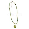 Resin Star Pendnat Glass Seed Beaded Necklaces for Women FS-WGF504C-03-2