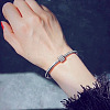 304 Stainless Steel Crystal Rhinestone Bangles for Women FS-WG476C1-03-2