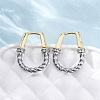 Brass Micro Pave Clear Cubic Zirconia Hoop Earrings EJEW-H158-17A-GP-2